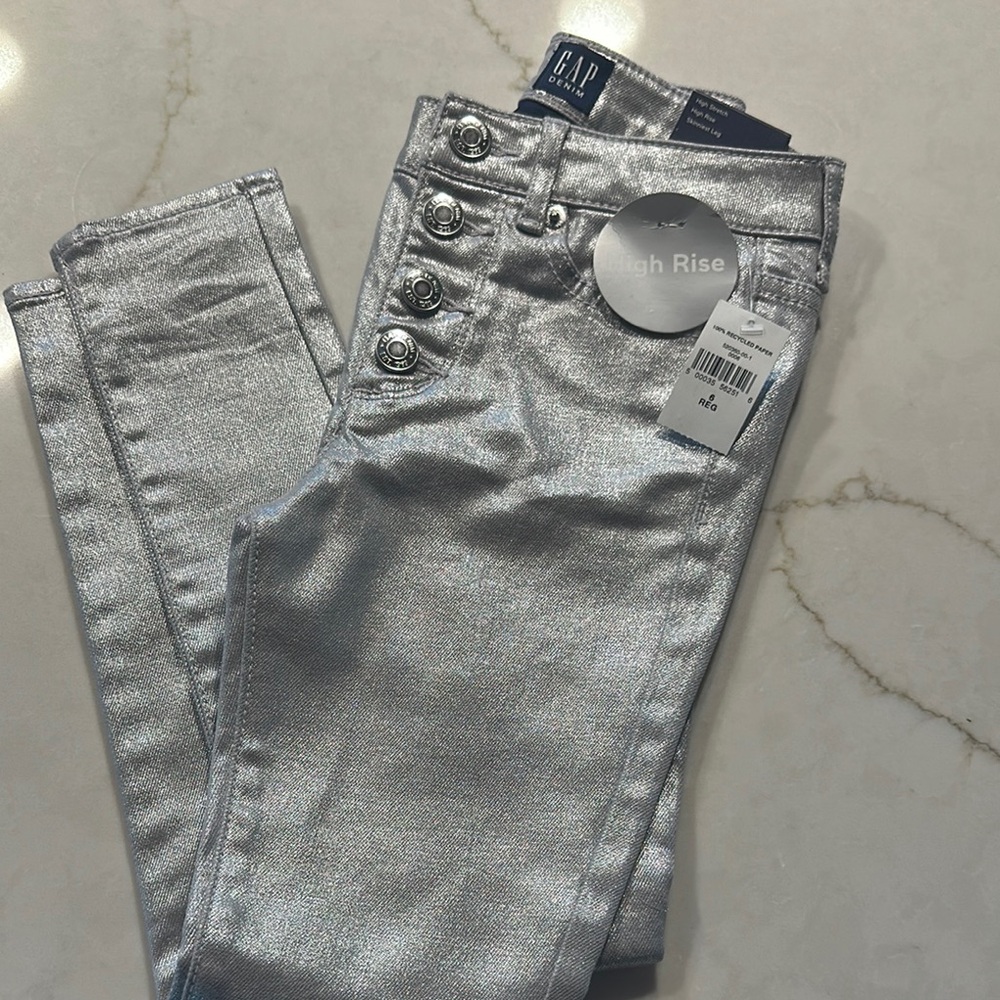 GAP  Girls Silver High Rise Jegging, Size 6 Regular